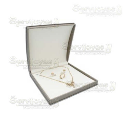 Estuche Ambar Champagne para Collar, Arete y Anillo 4561.AM