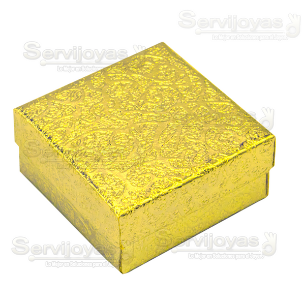 Caja de Cartón Estrella Chica para Anillo/Arete. Dorado Medidas: 5.8x5x3cm 1111.GD