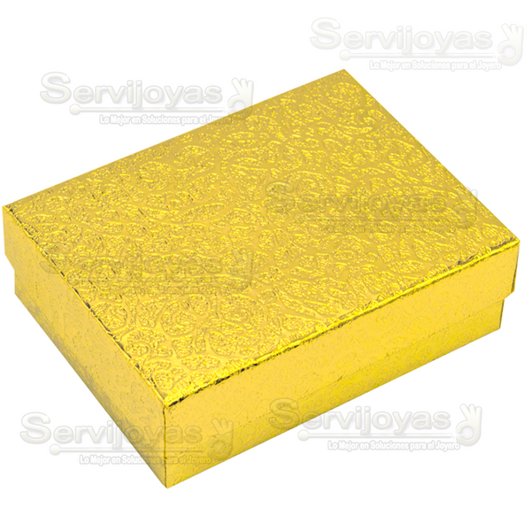 Caja de Cartón Estrella Mediana para Juego Chico: Arete, Cadena con Dije. Dorado Medidas: 8.1x6.2x2.5cm 1112.GD