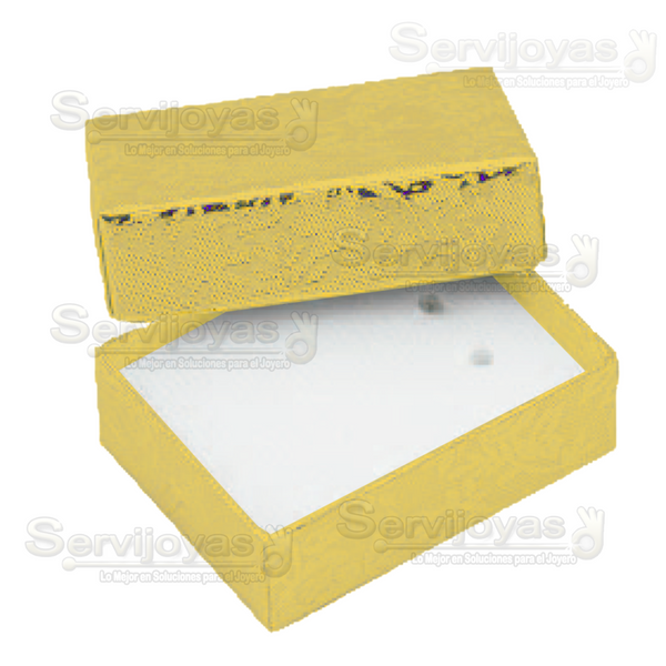Caja de Cartón Fiore Mini con Inserto de Algodón para Broqueles. Gold Medidas: 5x4x2cm 1121.GD