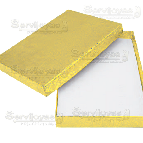 Caja de Cartón Fiore con Inserto de Algodón para Collar Grande. Gold Medidas: 18x13x3cm 1127.GD