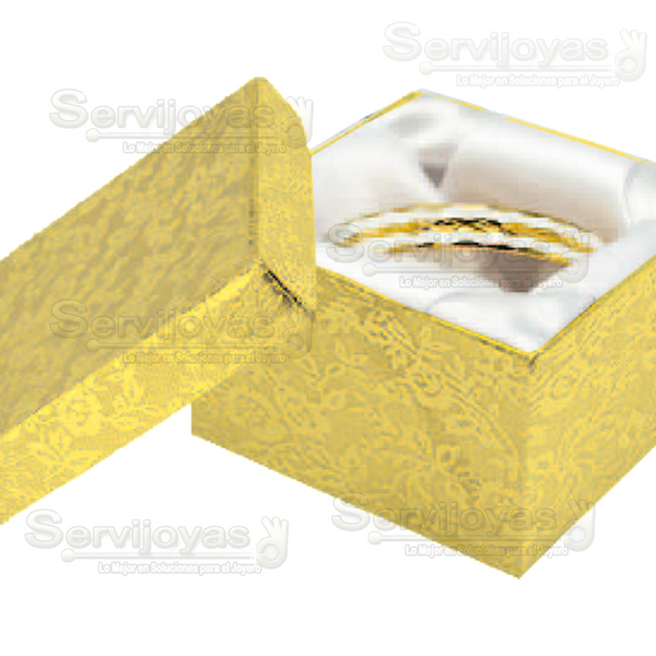 Caja de Cartón Fiore Cuadrada Alta para Brazalete. Gold Medidas: 9.5x9.5x2.5cm 1129.GD
