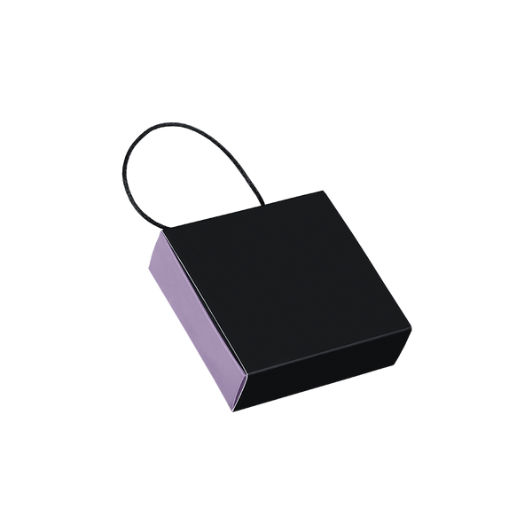 Caja Paris Mediana Negra Con Lila Medidas: 9x9x3cm 1181.VT