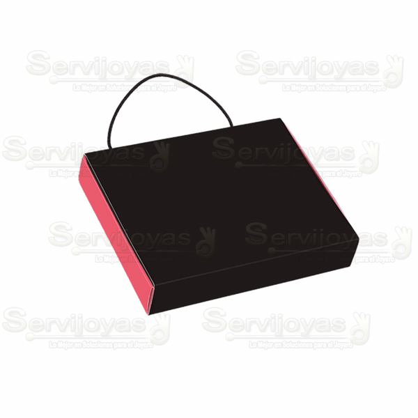 Caja Paris Grande Negra Con Coral Medidas: 16.5x13x3cm 1182.CO