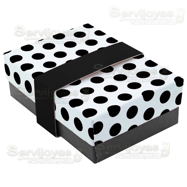 Caja Polka Dots Para Anillo - Negro 1362.BK