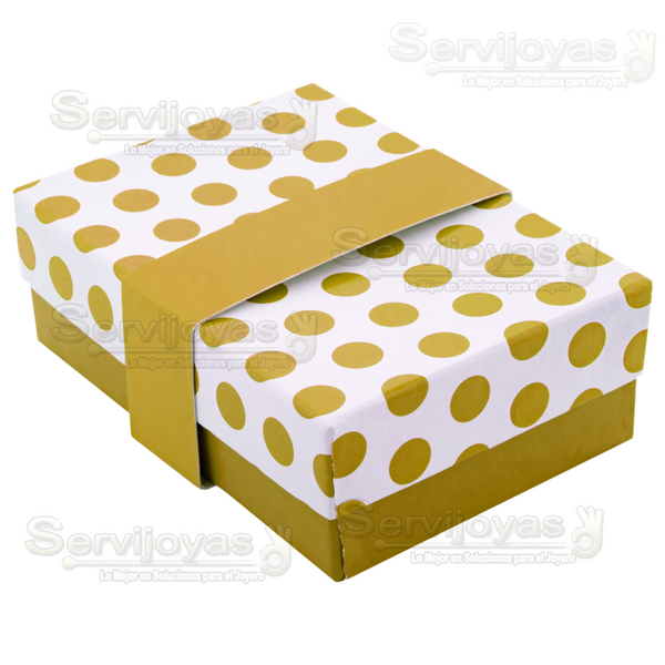 Caja Polka Dots Para Anillo - Dorado 1362.GD