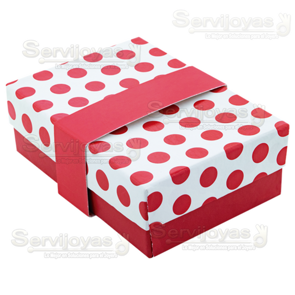 Caja Polka Dots Para Arete Largo - Rojo 1363.RD