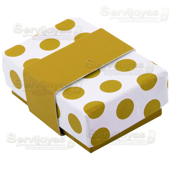 Caja Polka Dots Para Arete Largo - Dorado 1363.GD