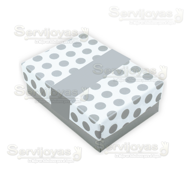 Caja Polka Dots Para Arete Largo - Plateado 1363.SL