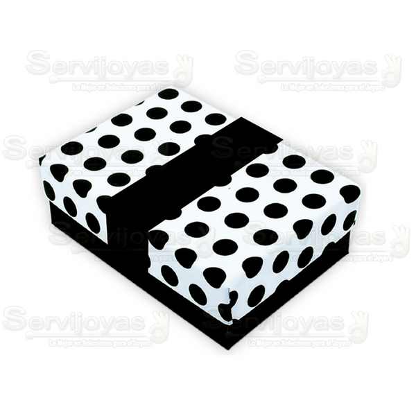 Caja Polka Dots Para Arete Largo - Negro 1363.BK