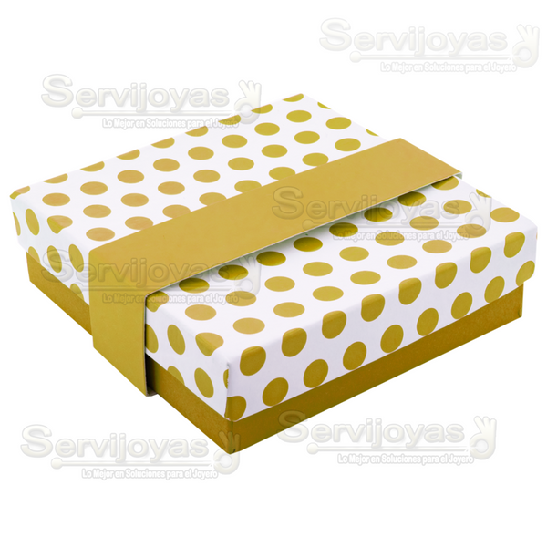 Caja Polka Dots Para Juego Chico - Dorado 1364.GD