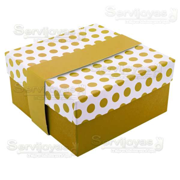 Caja Polka Dots Para Aro - Dorado 1365.GD