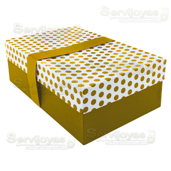CAJA POLKA DOTS UNIVERSAL GRANDE ALTA - DORADO 1372.GD