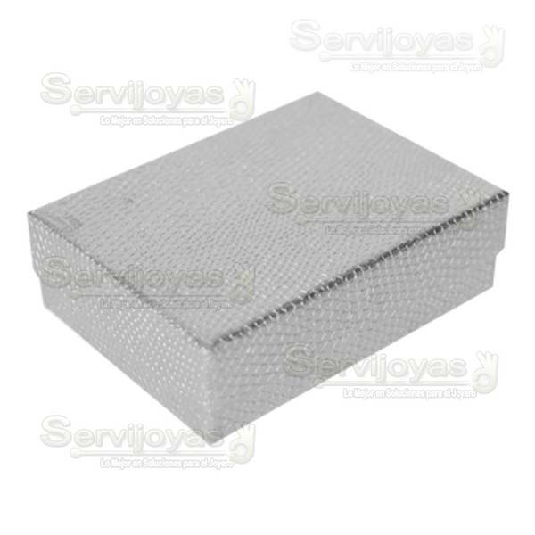 Caja de Cartón Glam Mediana Plata Para Juego Chico Medidas: 8x6x2.5cm 1402.SL