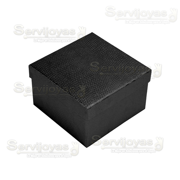 Caja De Cartón Glam Cuadrada Alta Negro Para Brazalete/Reloj Medidas: 8.5x8.5x5.5cm 1406.BK