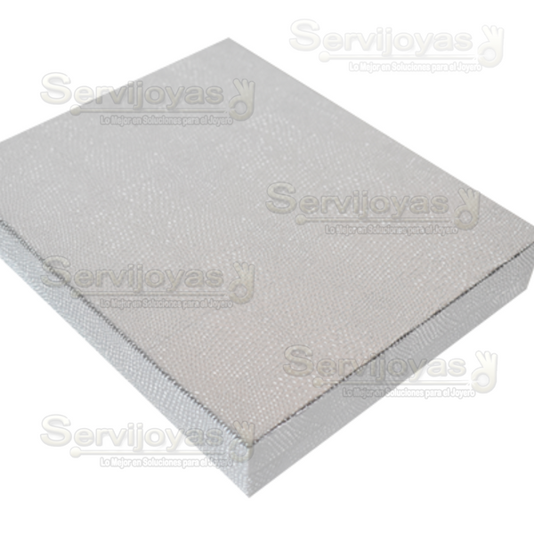 Caja de Cartón Glam Plata Para Collar Extra Grande Medidas: 22.5x17.5x4cm 1407.SL