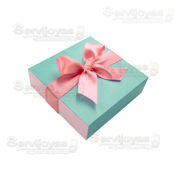 Caja Bliss Para Juego Grande- Aqua/Rosa Claro Medidas: 12x12x3.5cm 1412.AQ/LP