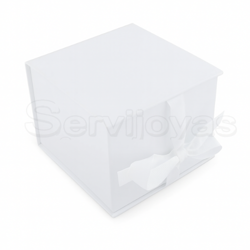 CAJA MURANO RELOJ BLANCO Medidas: 8.5x8.5x7cm 1434.WH
