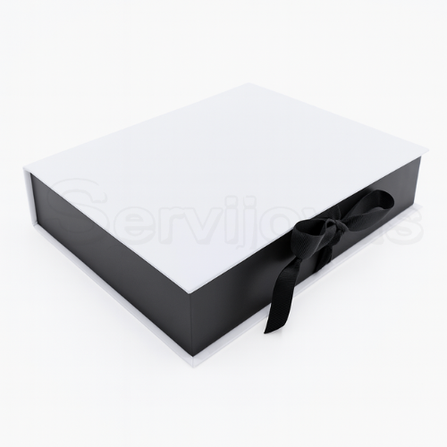 CAJA MURANO GRANDE BLANCO/NEGRO Medidas: 17.5x14.5.5x4cm 1436.WH/BK