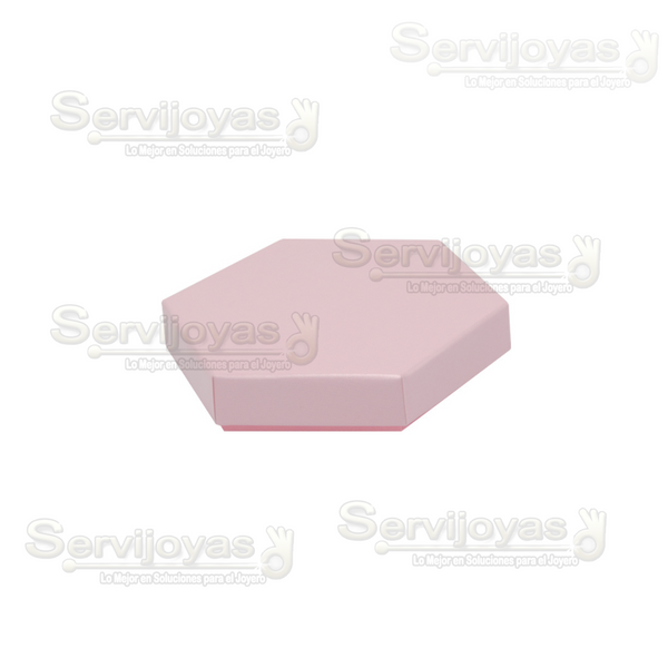Caja De Cartón Hexagonal Grande Rosa Medidas: 12.5x10.8x2.2cm 1441.PK