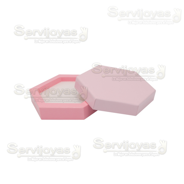 Caja De Cartón Hexagonal Grande Lila Medidas: 12.5x10.8x2.2cm 1441.VT