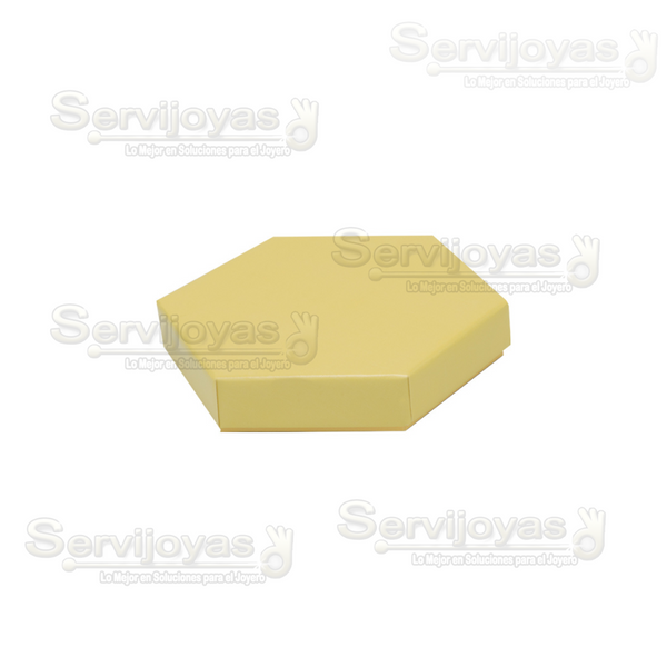 Caja De Cartón Hexagonal Grande Amarillo Medidas: 12.5x10.8x2.2cm 1441.YL