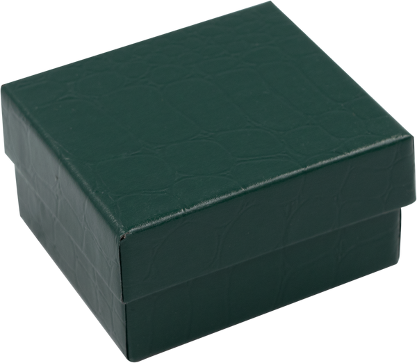 Caja de Cartón Croco Verde Chica para Anillo o Aretes Medidas: 5.8x5x3cm 1461.GR