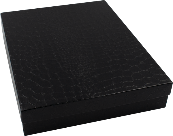 Caja de Cartón Croco Negro para Collar Medidas: 15x18.5x3cm 1465.BK