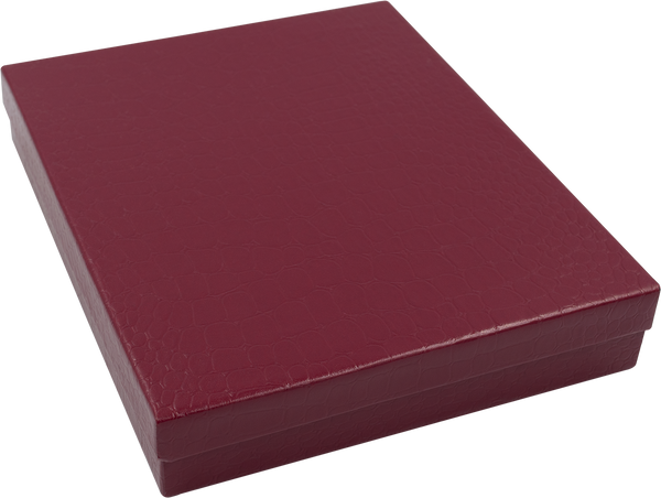 Caja de Cartón Croco Vino para Collar Medidas: 15x18.5x3cm 1465.WN