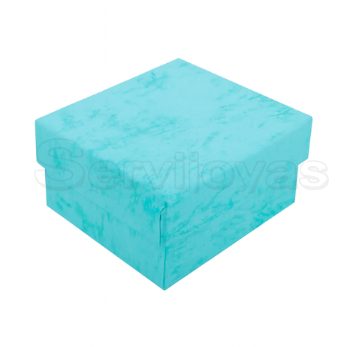 Caja Chica para Anillo y/o Aretes Multicolor Azul Claro Medidas: 5.8x5x3cm 1481.LB