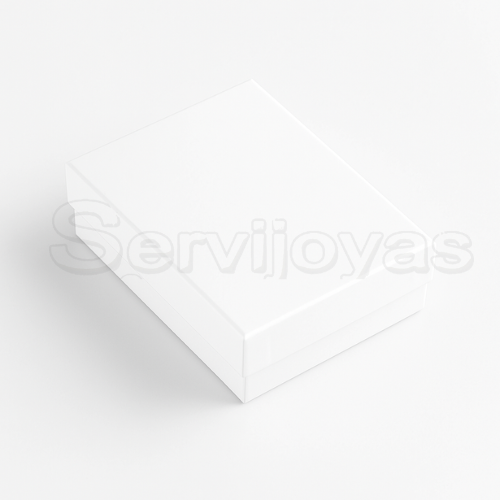 Caja para Aretes Largos o Juego Chico Multicolor Blanca Medidas: 8x6x2.5cm 1482.WH