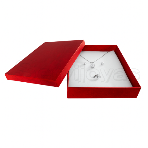 Caja para Collar Extra Grande Multicolor Roja Medidas: 16.8x22.2x4cm 1487.RD