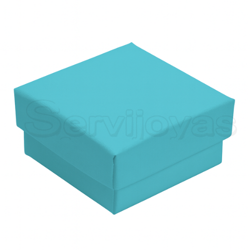 Caja Mini para Broqueles Lino Azul Claro Medidas: 3.8x3.8x2cm 1490.LB