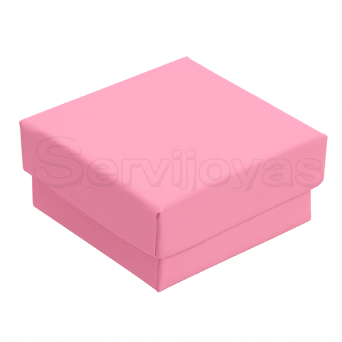 Caja Mini para Broqueles Lino Rosa Medidas: 3.8x3.8x2cm 1490.PK