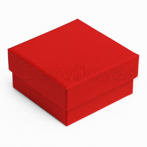 Caja Mini para Broqueles Lino Roja Medidas: 3.8x3.8x2cm 1490.RD
