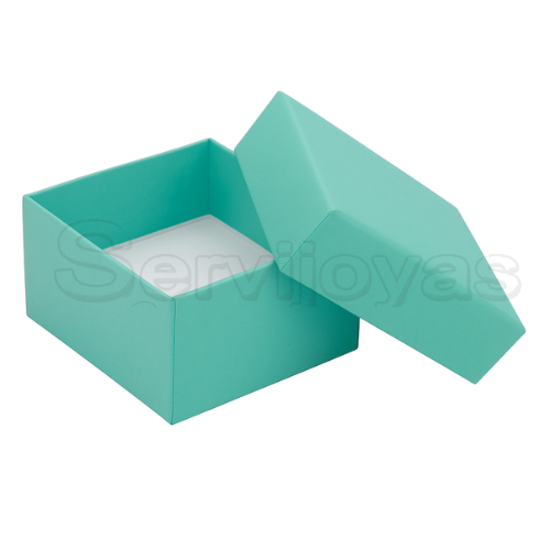 Caja Chica para Anillos y/o Aretes Lino Aqua Medidas: 5.8x5x3cm 1491.AQ