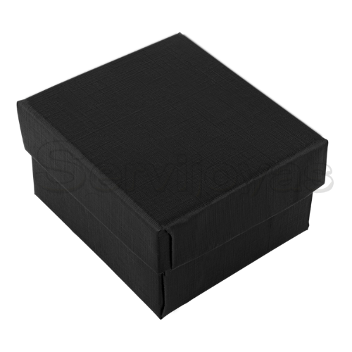 Caja Chica para Anillos y/o Aretes Lino Negra Medidas: 5.8x5x3cm 1491.BK