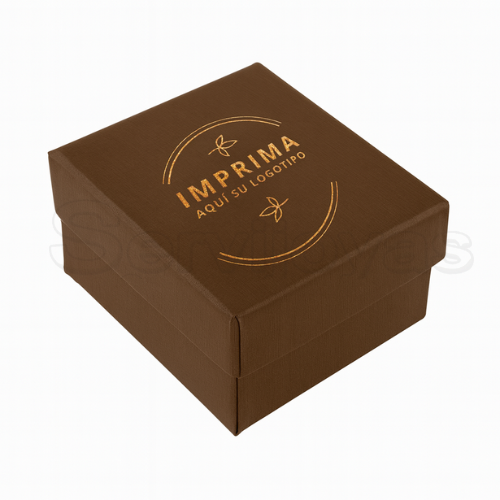 Caja Chica para Anillos y/o Aretes Lino Café Medidas: 5.8x5x3cm 1491.BR