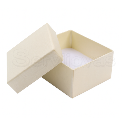 Caja Chica para Anillos y/o Aretes Lino Crema Medidas: 5.8x5x3cm 1491.CR