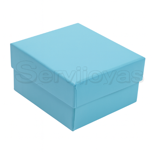 Caja Chica para Anillos y/o Aretes Lino Azul Claro Medidas: 5.8x5x3cm 1491.LB