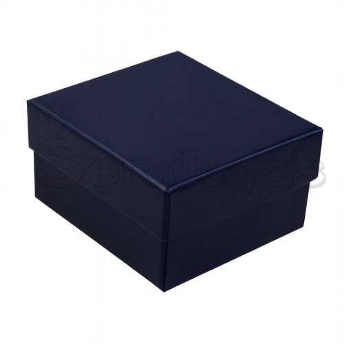 Caja Chica para Anillos y/o Aretes Lino Azul Marino Medidas: 5.8x5x3cm 1491.NB