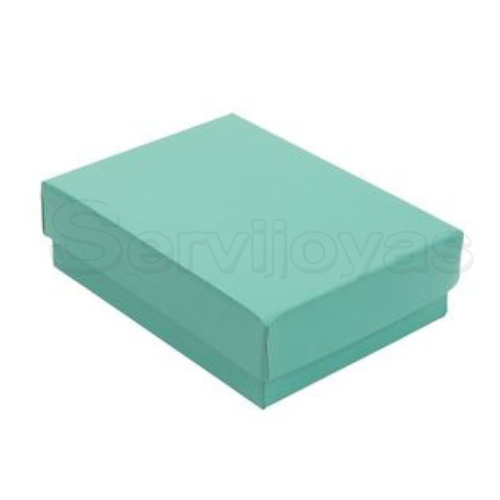 Caja para Aretes Largos y/o Juego Chico Lino Aqua Medidas: 8x6x2.5cm 1492.AQ