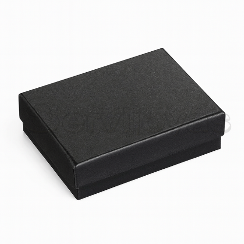 Caja para Aretes Largos y/o Juego Chico Lino Negra Medidas: 8x6x2.5cm 1492.BK