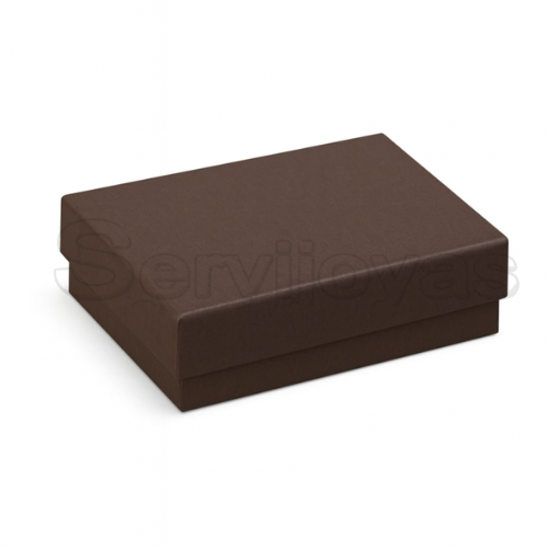 Caja para Aretes Largos y/o Juego Chico Lino Cafe Medidas: 8x6x2.5cm 1492.BR