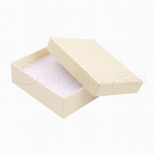 Caja para Aretes Largos y/o Juego Chico Lino Crema Medidas: 8x6x2.5cm 1492.CR