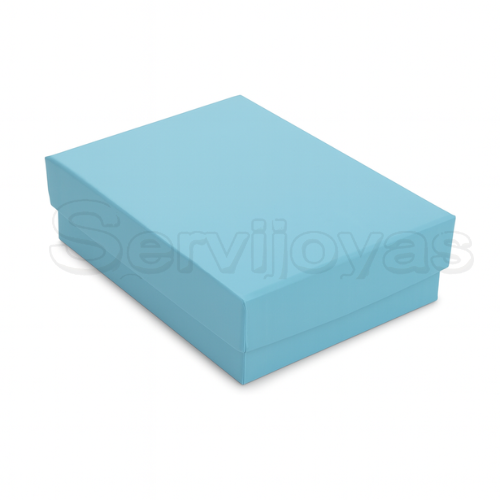 Caja para Aretes Largos y/o Juego Chico Lino Azul Claro Medidas: 8x6x2.5cm 1492.LB
