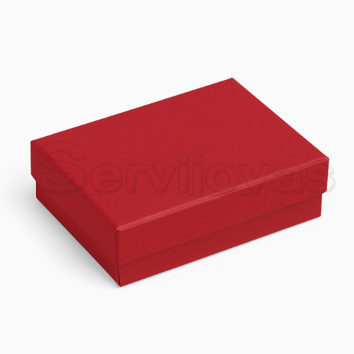 Caja para Aretes Largos y/o Juego Chico Lino Roja Medidas: 8x6x2.5cm 1492.RD