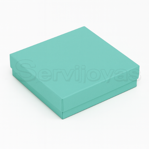 Caja Cuadrada para Juego Grande Lino Aqua Medidas: 10.2x9.2x2.5cm 1493.AQ
