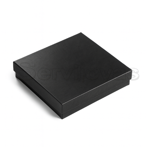 Caja Cuadrada para Juego Grande Lino Negra Medidas: 10.2x9.2x2.5cm 1493.BK