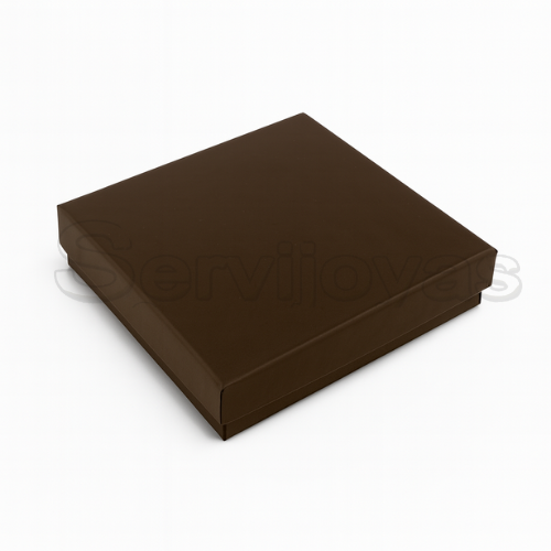 Caja Cuadrada para Juego Grande Lino Cafe Medidas: 10.2x9.2x2.5cm 1493.BR